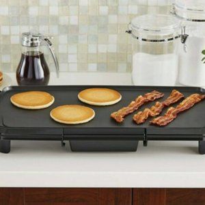 20" Grill Griddle Electric Non Stick Flat Top Indoor Countertop Portable Large